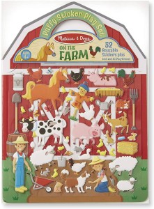 Zestaw z wypukłymi naklejkami wielokrotnego użytku Farma, Melissa and Doug