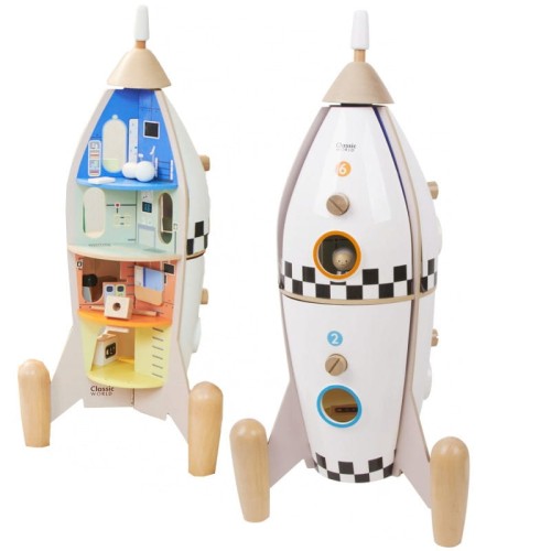 classic world drewniana rakieta domek