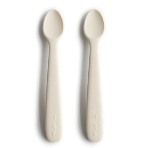 mushie łyżeczki silikonowe ivory