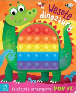 Książeczka sensoryczna z bąbelkami POP IT - Wesołe dinozaury