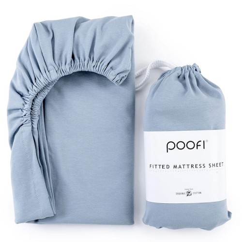 poofi prześcieradło do łóżeczka 60x120 dusty blue