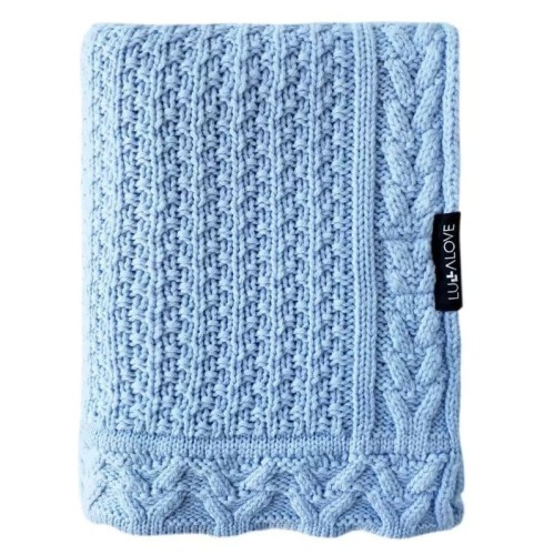 Lullalove kocyk merino ciasteczko niebieskie