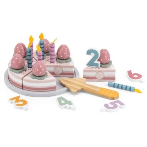 Drewniany truskawkowy tort urodzinowy do krojenia, Viga  PolarB