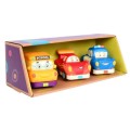 b.toys zestaw trzech mini autek z wyścigówką