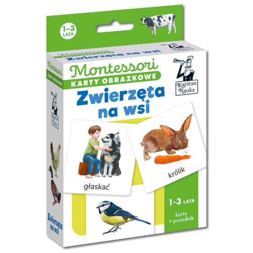 kapitan nauka karty montessori zwierzęta na wsi