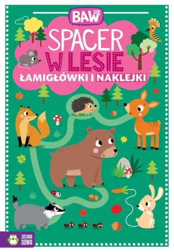 łamigłówki i naklejki spacer w lesie