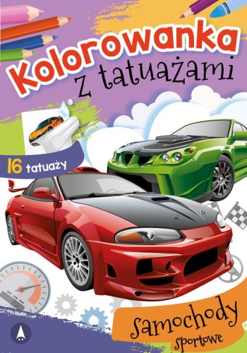 kolorowanka z tatuażami samochody sportowe