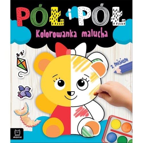 pół i pół kolorowanka z misiem