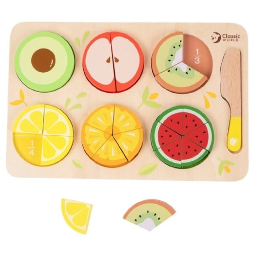 classic world drewniana ukladanka owoce