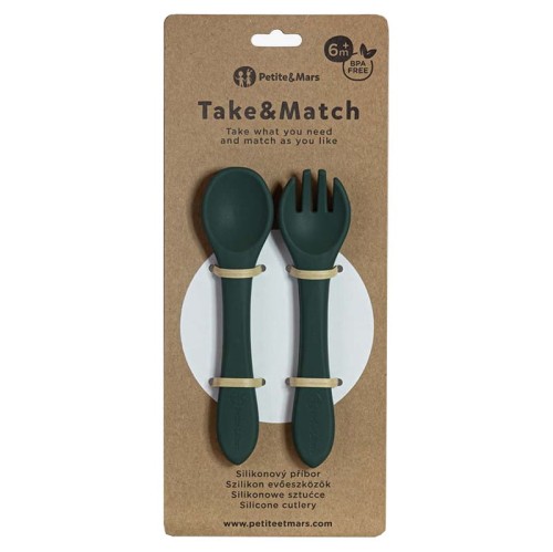 petite and mars sztućce silikonowe misty green