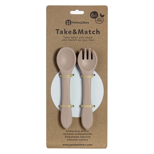 petite and mars sztućce silikonowe desert sand