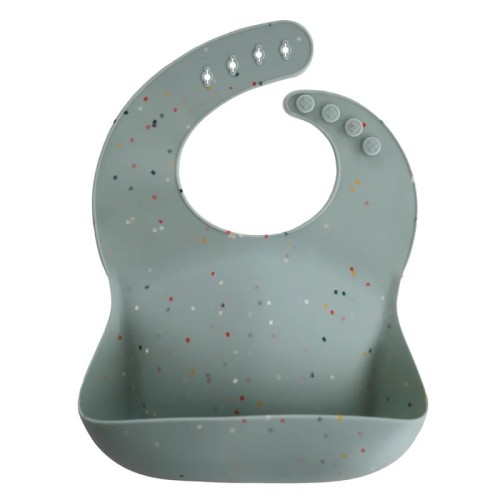 mushie śliniak silikonowy blue confetti