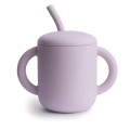 mushie kubek silikonowy ze słomką soft lilac