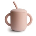 mushie kubek silikonowy ze słomką blush