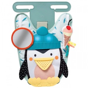 Muzyczny interaktywny panel z zabawkami do samochodu Pingwin, Taf Toys