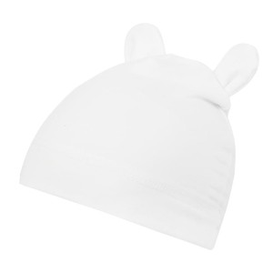 Bambusowa czapeczka niemowlęca z uszami 3-12m Śmietanka, Samiboo