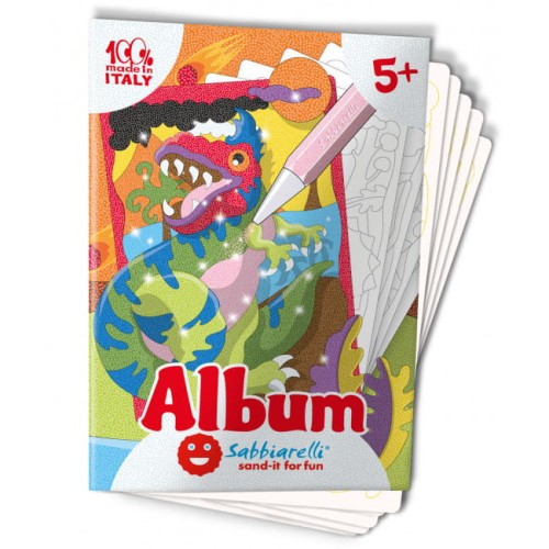 Sabbiarelli album do kolorowania piaskiem dinozaury