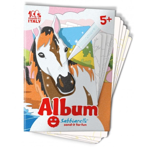 Sabbiarelli album do kolorowania piaskiem konie