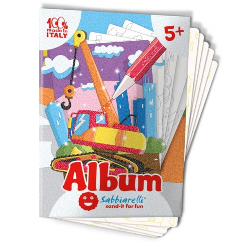 Sabbiarelli album do kolorowania piaskiem pojazdy budowlane
