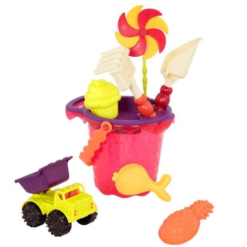 B.toys wiaderko czerwone z akcesoriami do piasku