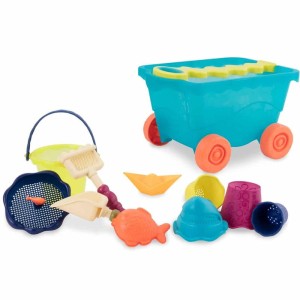 Wózek z zabawkami i akcesoriami do piasku Niebieski, B.Toys