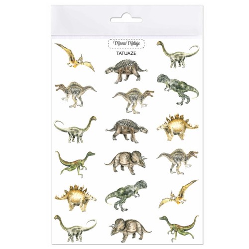 mama maluje tatuaże dinozaury