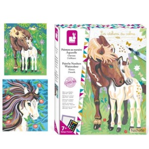 Zestaw kreatywny Malowanie po numerach Konie 7+, Janod