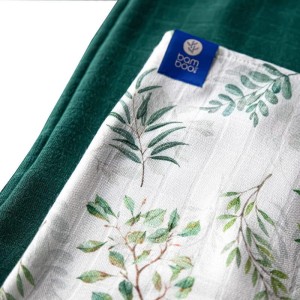 Pieluszka bambusowa 2-pack Oliwkowy Sad + Zieleń 30x30, Bamboo Line Texpol
