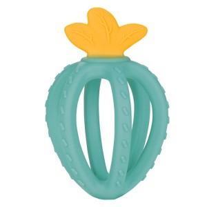 Gryzak silikonowy sensoryczny Truskawka Turkus, Canpol