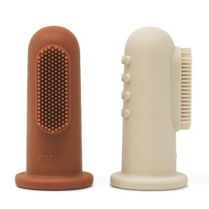 Pierwsze szczoteczki na palec Clay & Shifting Sand, Mushie