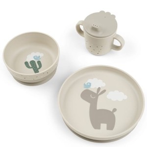 Zestaw obiadowy z przyssawką Foodie Lalee Sand, Done By Deer