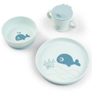 Zestaw obiadowy z przyssawką Foodie Wally Blue, Done By Deer