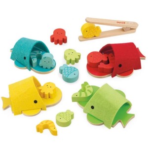 Gra w sortowanie kolorów - Wieloryby Filcowe 2+, Janod