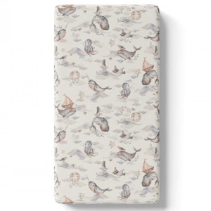 Prześcieradło do łóżeczka 60x120 Ocean Magic Sea Animals, BabySteps