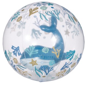 Piłka plażowa dmuchana 3D z wielorybem Blue Ocean Dreams 35 cm, Little Dutch