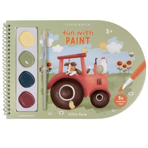 Kolorowanka z farbami akwarelowymi Little Farm, Little Dutch