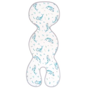 Bambusowa wkładka antypotowa do fotelika samochodowego 0-13 i 9-18 kg Wieloryby, Samiboo