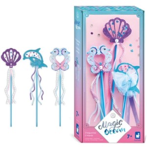 Zestaw kreatywny 3 różdżki do samodzielnego wykonania Magic Ocean 7+, Janod