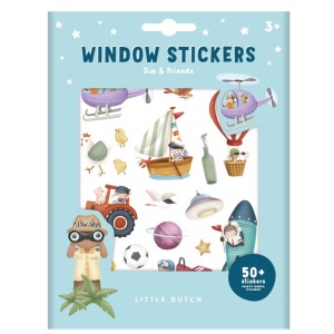 Naklejki wielokrotnego użytku na okno Jim & Friends, Little Dutch