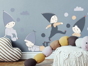 Skrzaty - naklejka na ścianę, Pastelowe Love