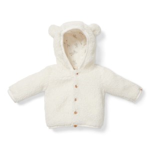 Zapinana bluza z kapturem Teddy - Baby Bunny Off-White 74cm, Little Dutch