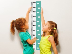 Miarka wzrostu Chmurki - naklejka na ścianę, Pastelowe Love