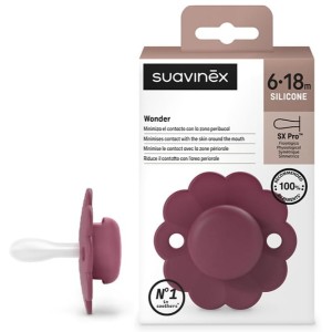 Smoczek silikonowy fizjologiczny SX Pro WONDER Magenta 6-18 m, Suavinex