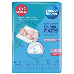 Wielofunkcyjne podkłady higieniczne jednorazowe 90x60 cm 10+2, Canpol Babies