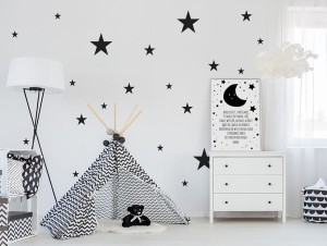 Wzór Gwiazdki komplet  - naklejka na ścianę, Pastelowe Love