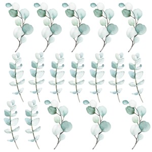 Naklejki na ścianę - Zielone Liście, Pastelowe Love