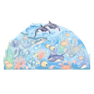 Naklejka na ścianę półokrągła - Podwodny świat, Pastelowe Love