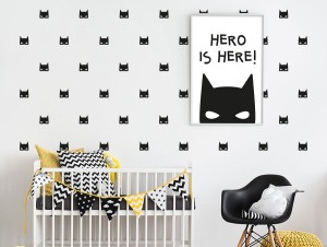 Wzór Batmany - naklejka na ścianę, Pastelowe Love