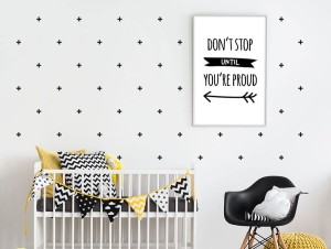 Wzór Plusy małe - naklejka na ścianę, Pastelowe Love