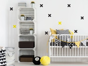 Wzór Plusy duże - naklejka na ścianę, Pastelowe Love